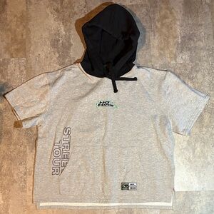 Men’s STREET TOUR No Fear Sweater Short Sleeve Grey Large